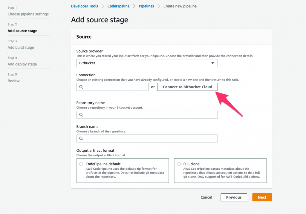 Click Connect to Bitbucket.