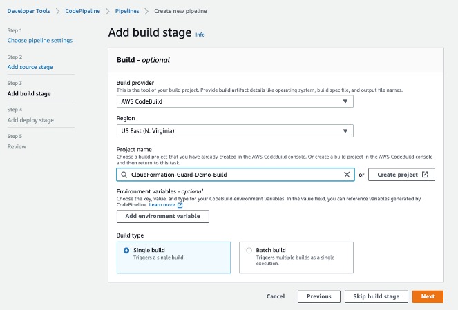 CodePipeline Build Stage