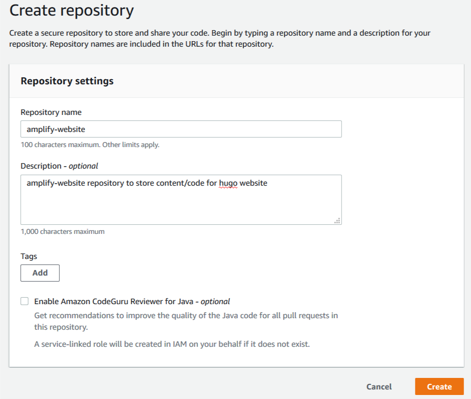 Create repository