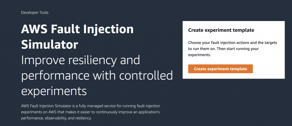 Figure 2: AWS FIS Console