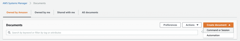 Figure 12: Create AWS Systems Manager Document