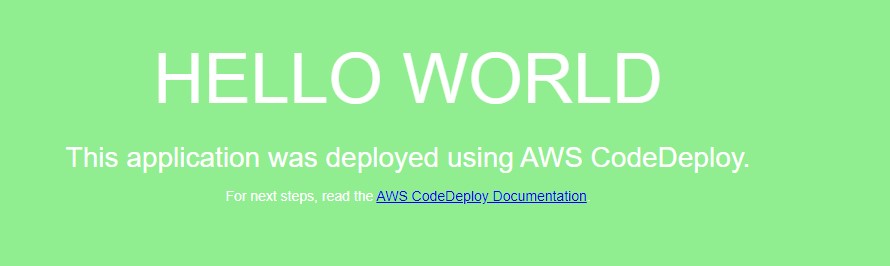 Sample “Hello World” application (Green deployment)