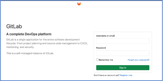 GitLab welcome screen