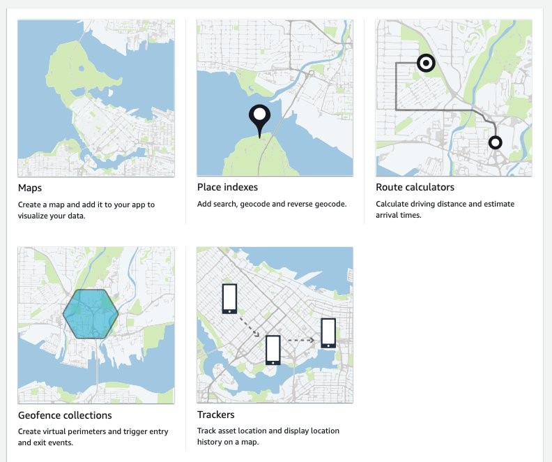 Amazon location Service console