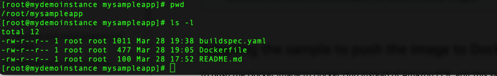 List out the base code pushed to AWS Code commit