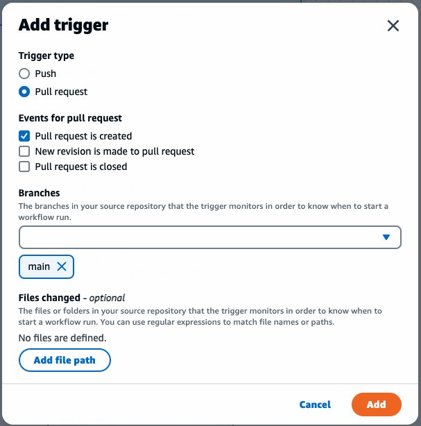 Trigger configuration showing various options