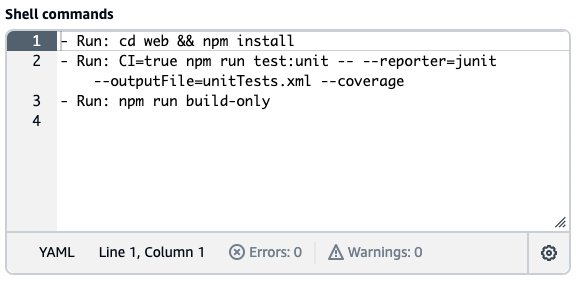 Shell commands run in the build action