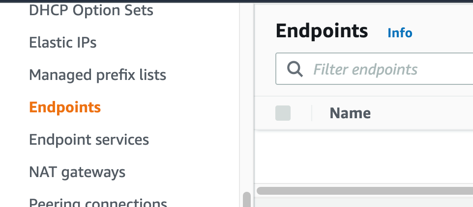 Figure 21. Screenshot: VPC endpoint.