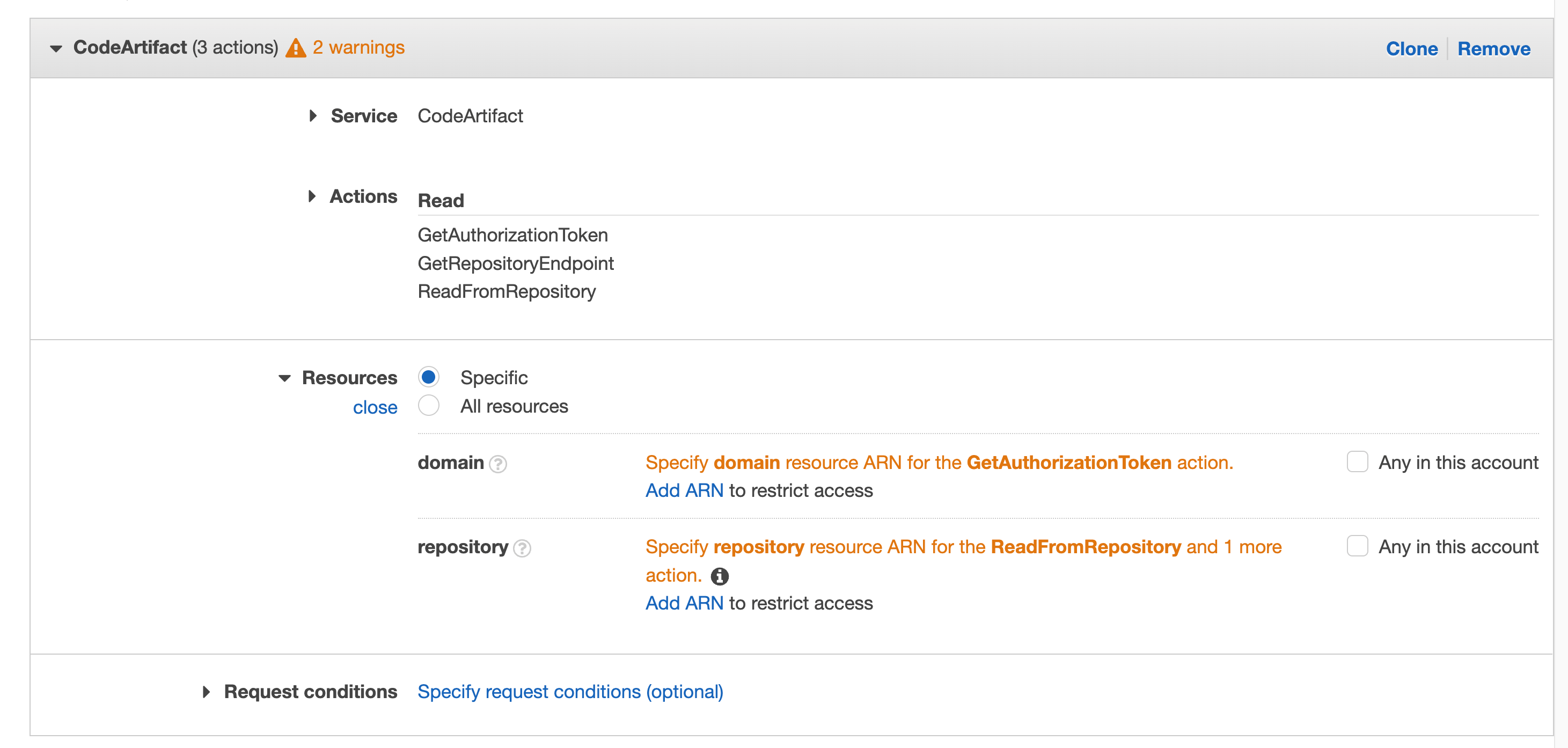 Figure 42. Screenshot: with all selected filed and 2 warnings.