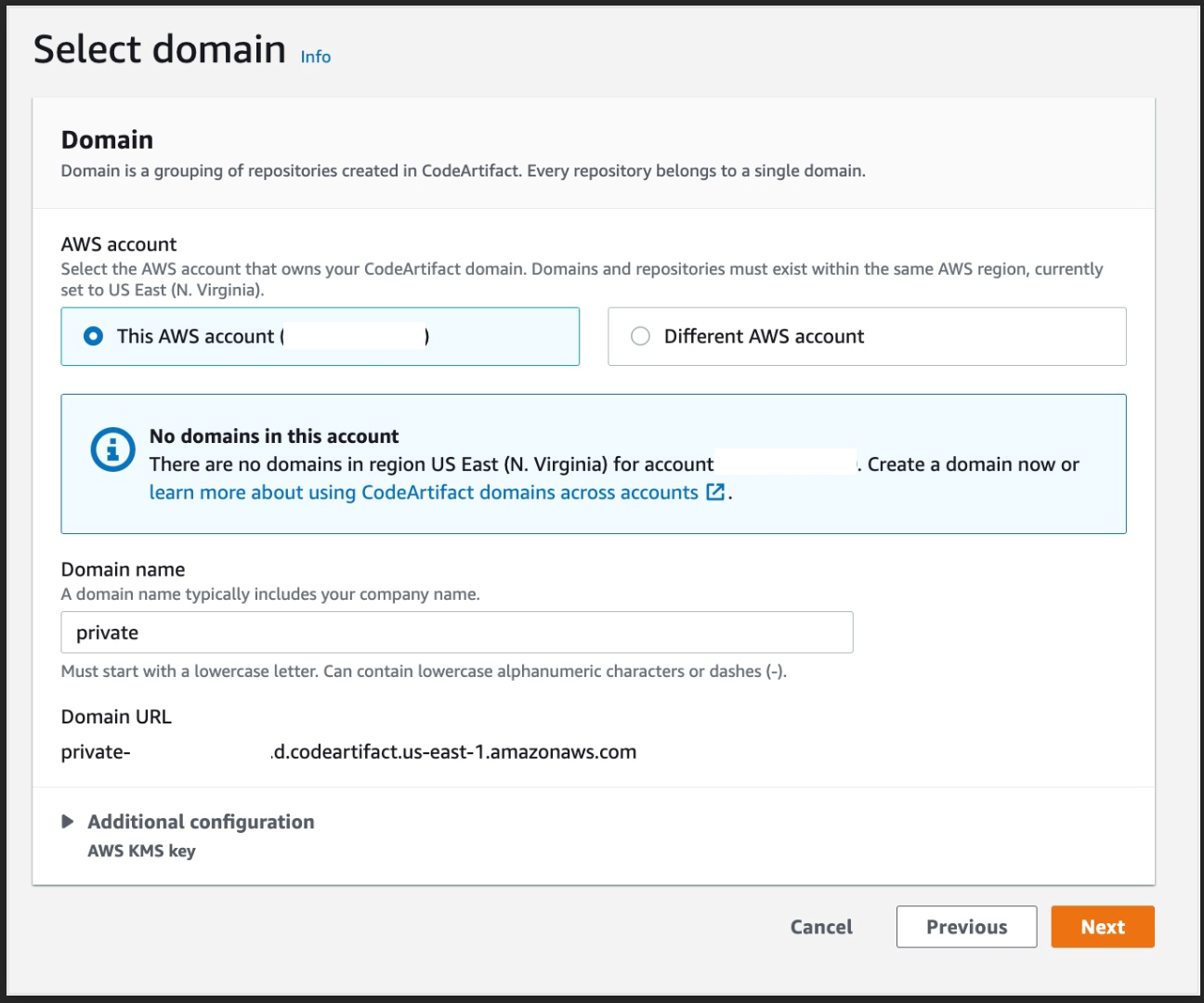 Figure 7. Screenshot: Select domain page.