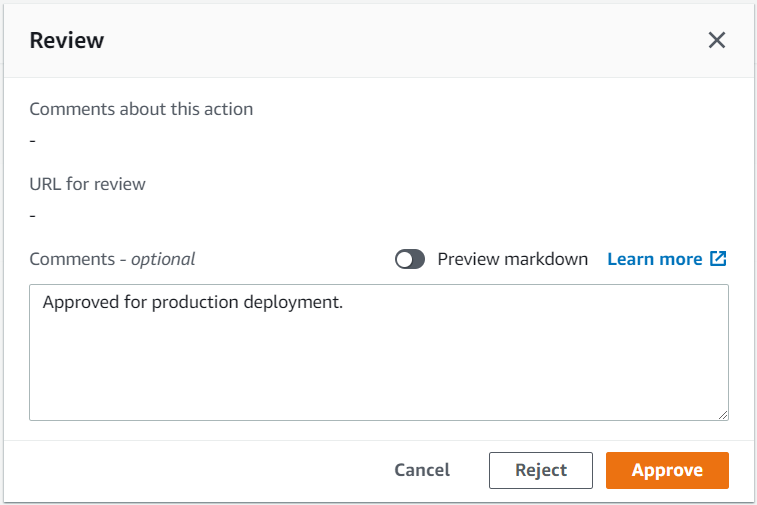 Figure 6: Manual review approval dialog