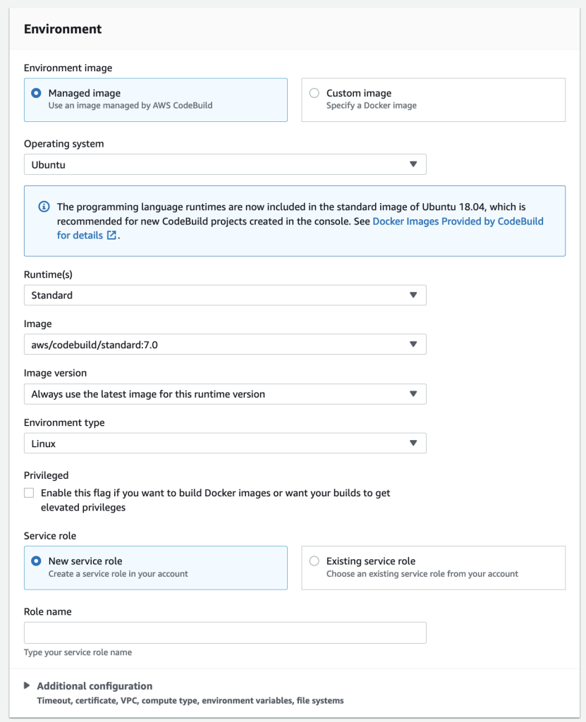 Image showing the configured environment