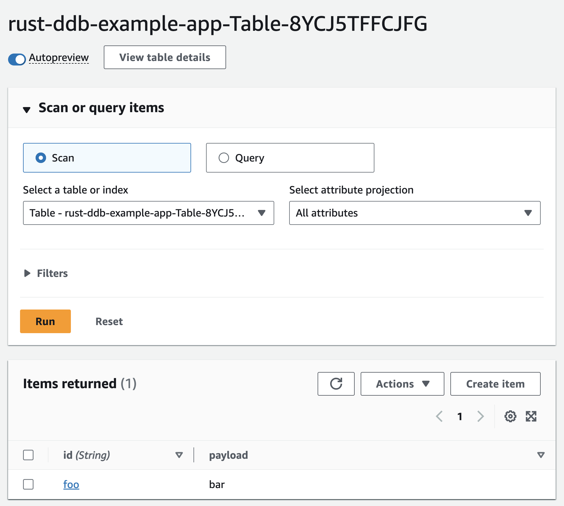 dynamodb example