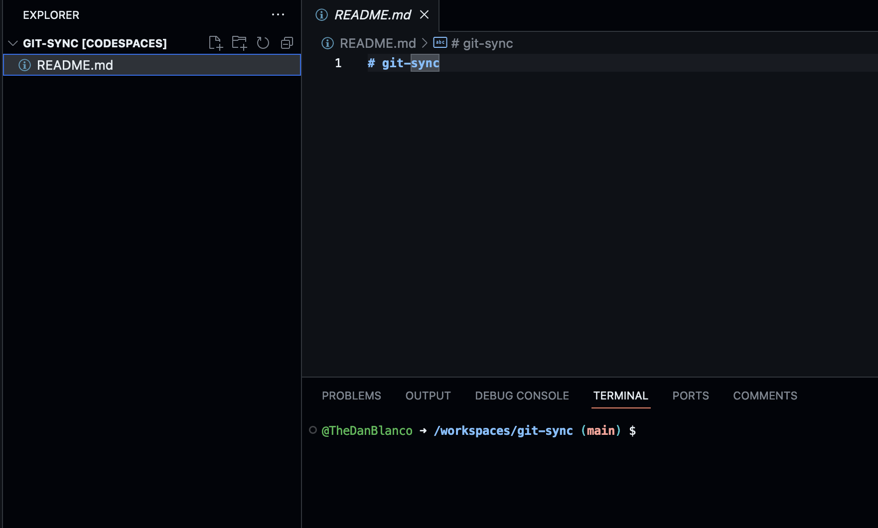 Codespace using Visual Studio Code as code editor