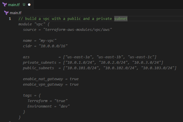 Kode rekomendasi Terraform