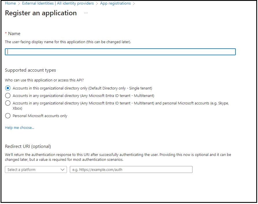 Registering an application in Microsoft Entra ID.