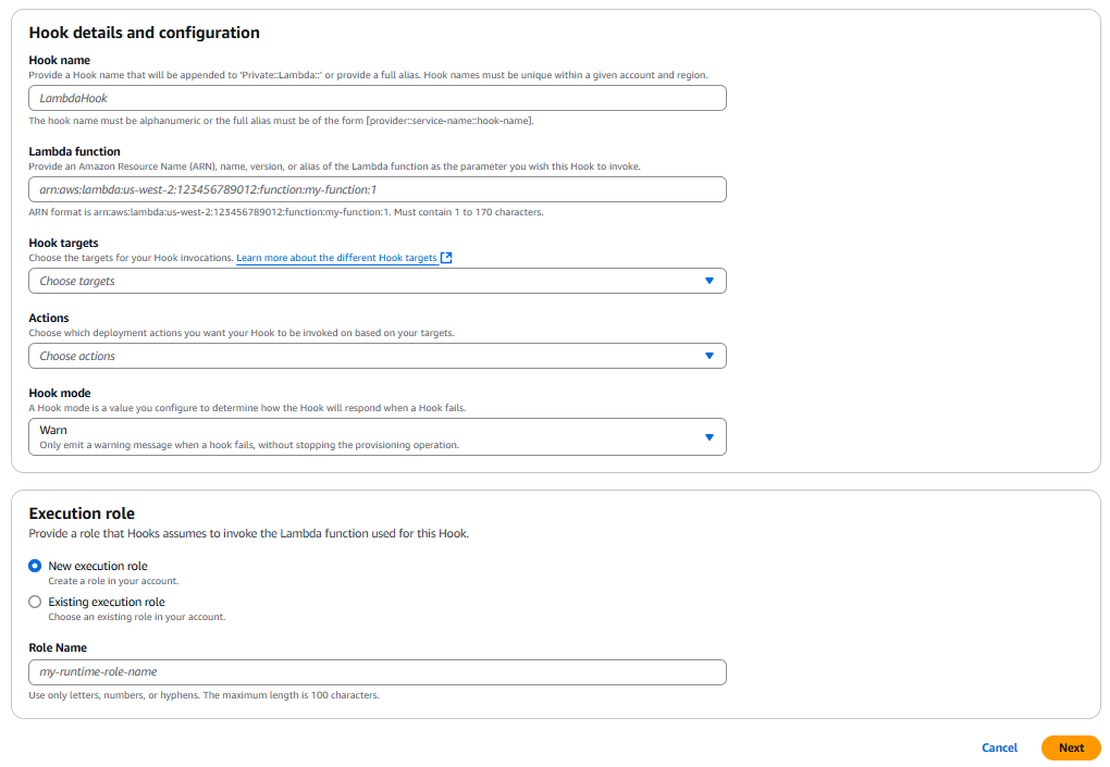 Lambdas Hooks Details Config