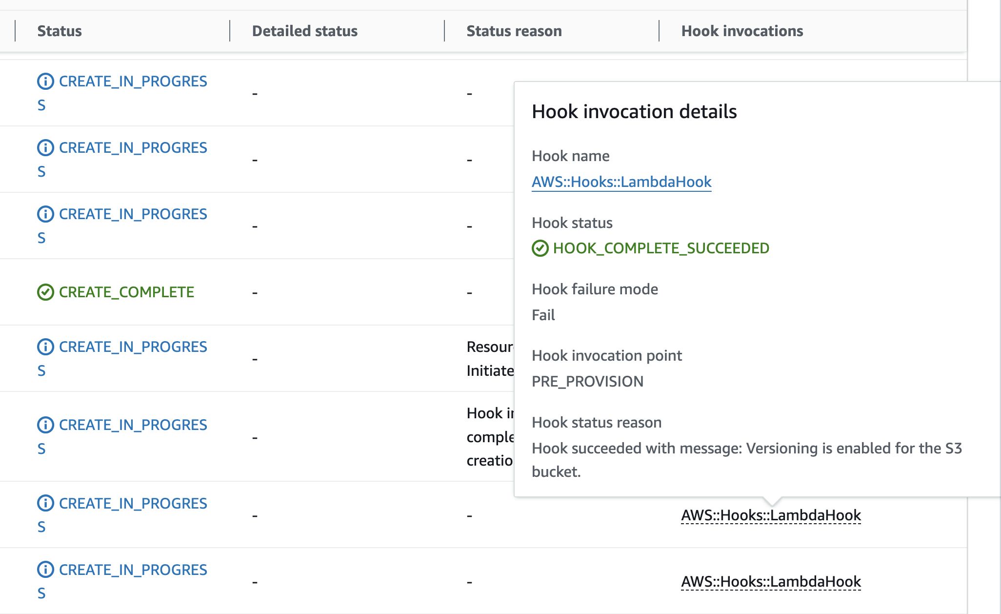 Lambda Hooks Success stack