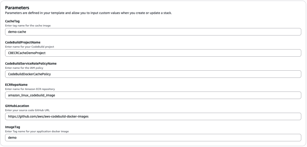 CloudFormation Stack parameter