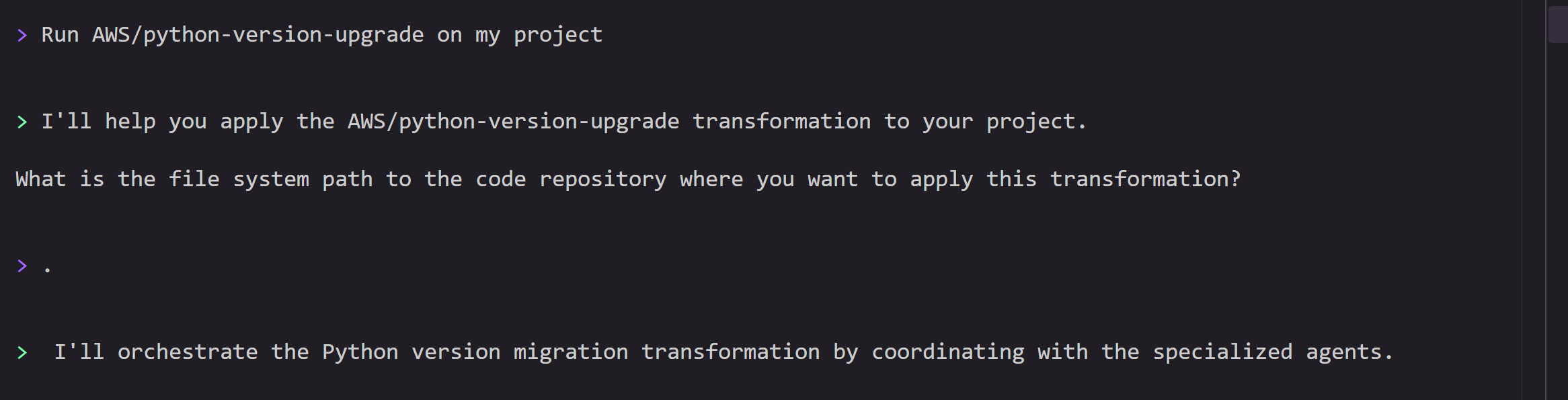 Python version upgrade transformation start