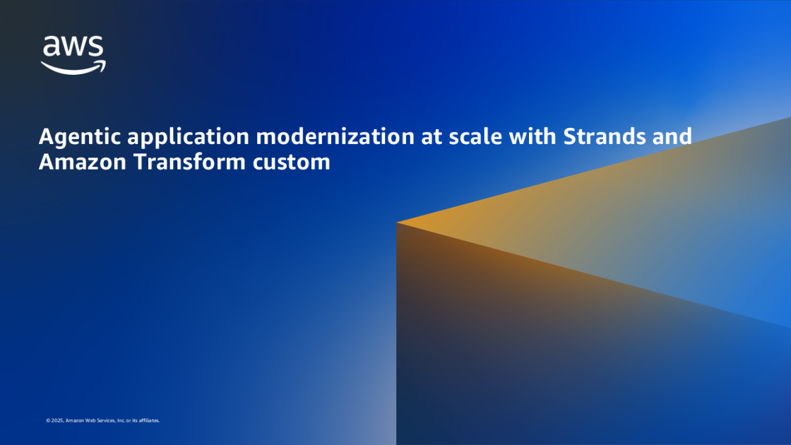 Agentic application modernization at scale with Strands and Amazon Transform custom | Amazon Web Services