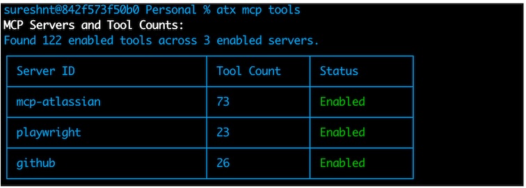 MCP Servers and tool counts