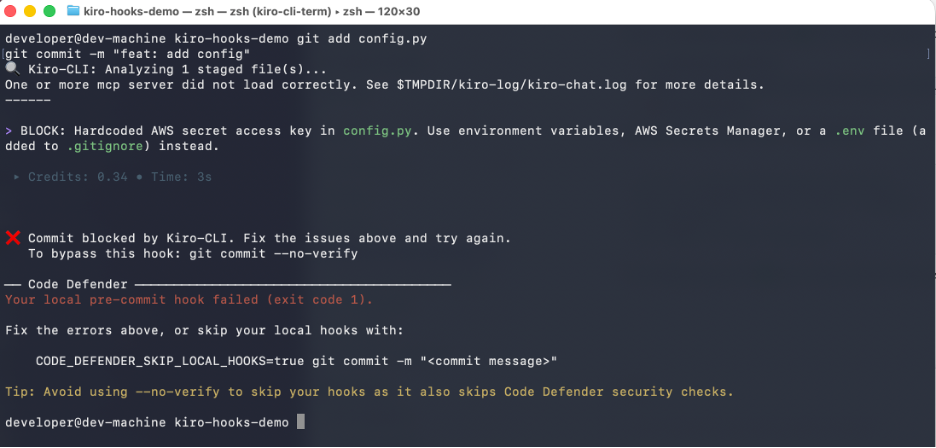 Test 1 - Kiro blocks the commit
