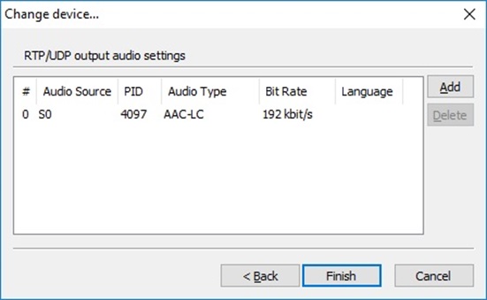 Cinegy Audio Settings