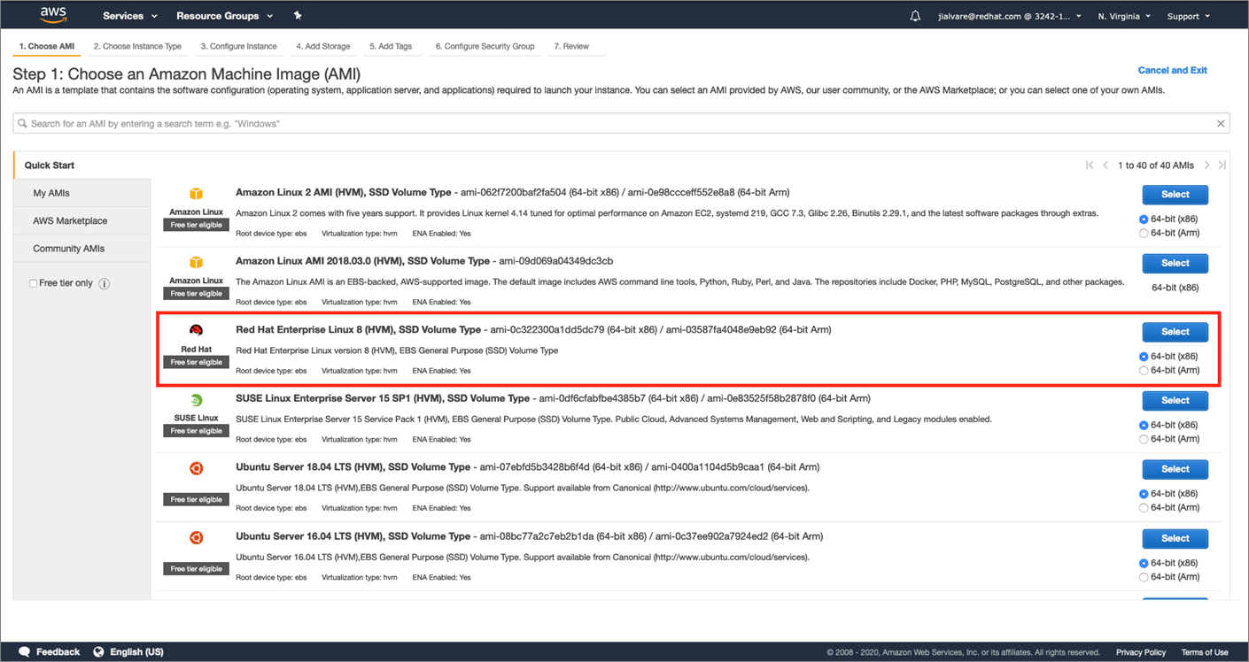 aws ec2 redhat