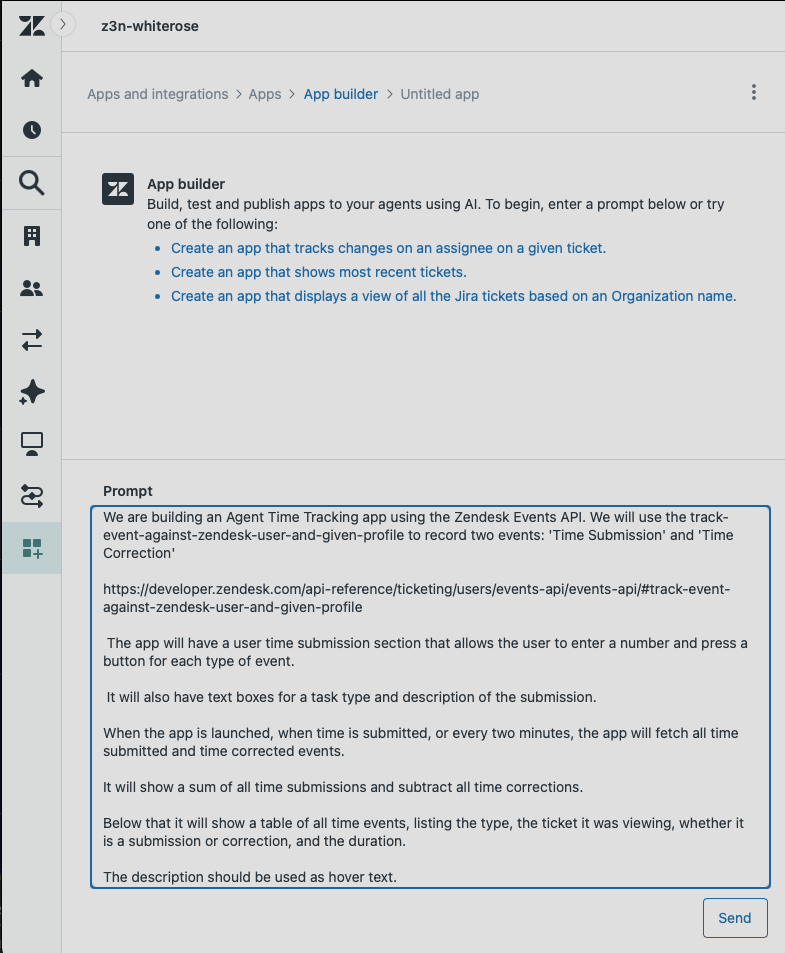 App Builder - UI and Prompt