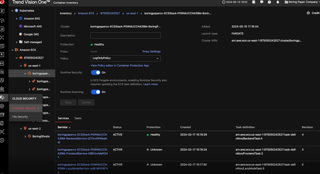 Figure 4: Policy Configuration within Trend Vision One - Container Security