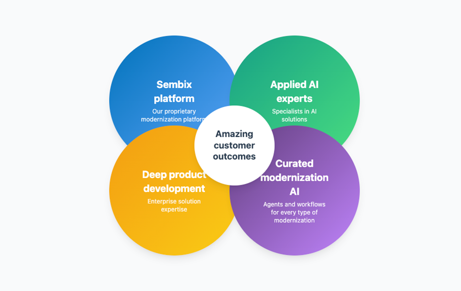 Figure 3: A Venn diagram showing what sets Sembix apart