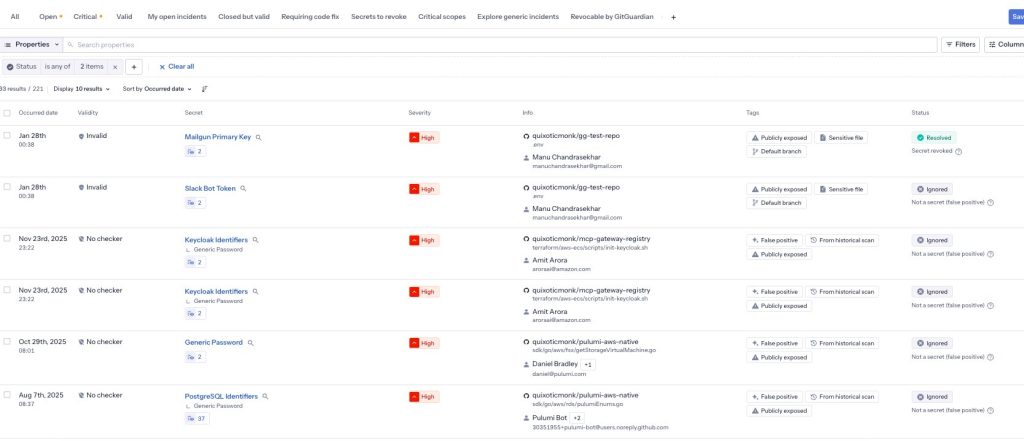 Figure 3: Tracking secret exposure lifecycle