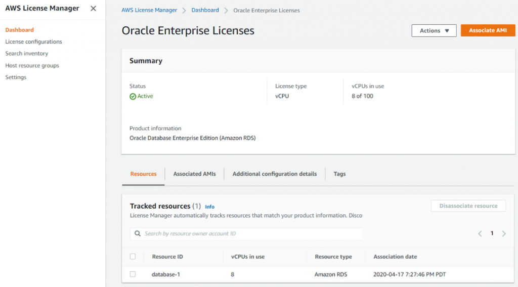 aws license manager