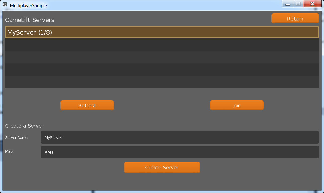 Game Server Browser Example