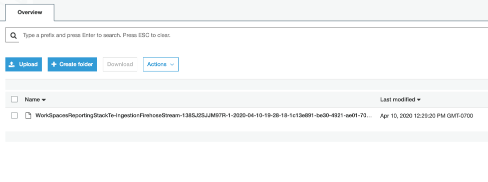 A WorkSpaces access log stored in your S3 bucket.