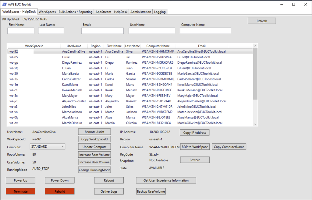 demo of euc toolkit