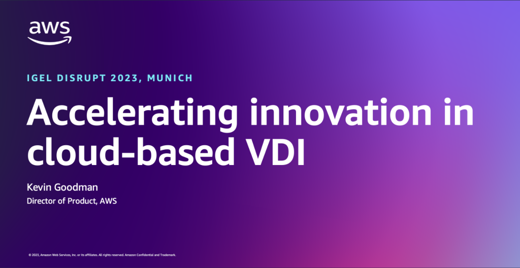 accelerating innovation in cloud-based VDI