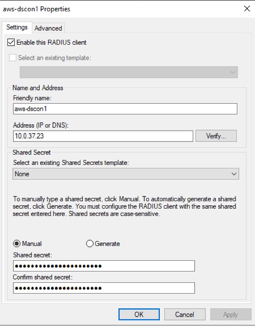 Figure 2 - New Radius client