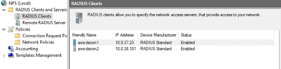 Figure 3 - WorkSpaces Radius Clients