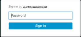 Screenshot of the login page for an AppStream 2.0 domain-joined fleet, prompting the user to enter their Active Directory password.