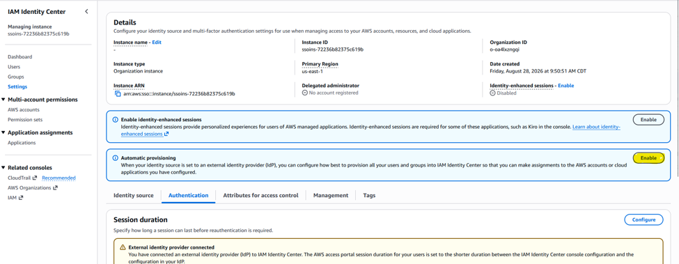 Enable IAM Identity Center