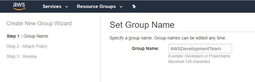 Screenshot to set the group name