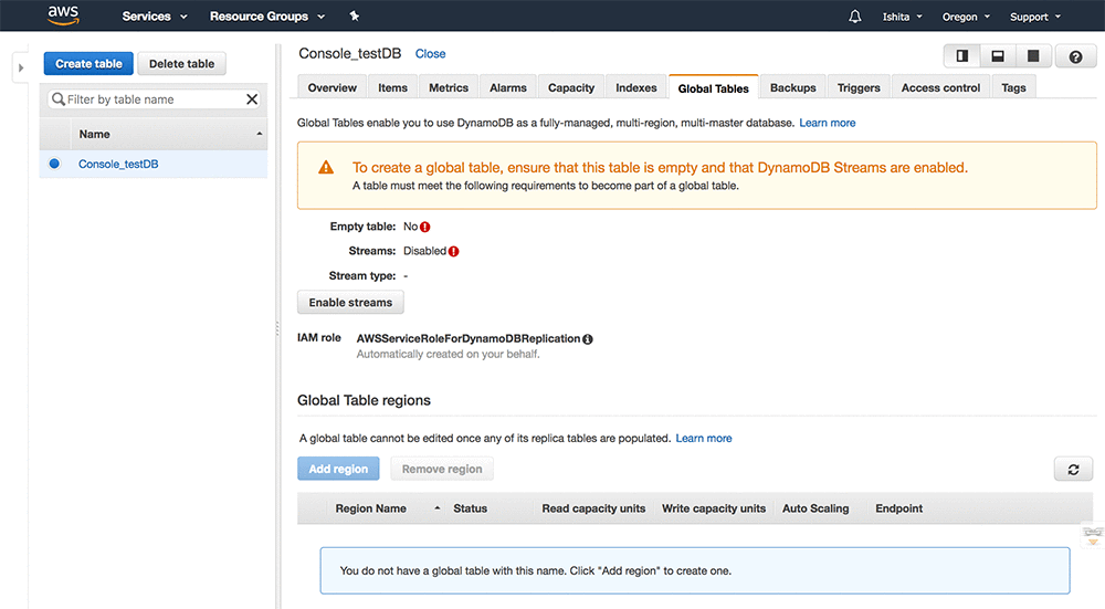 Instead, you could create a global table consisting of your three region-specific CustomerProfiles tables