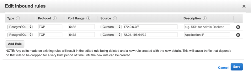 aws postgresql limits