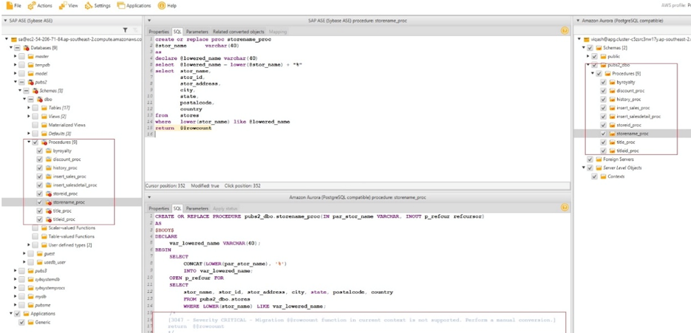 convert db2 stored procedure to aws postgresql