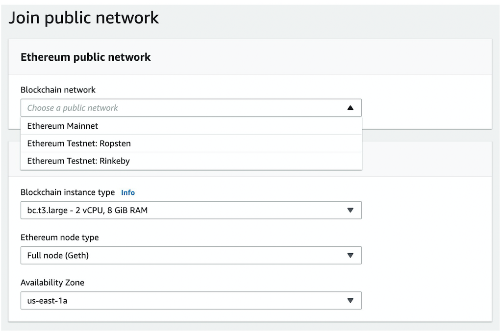 aws configs for ethereum node