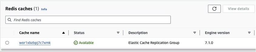 ElastiCache console