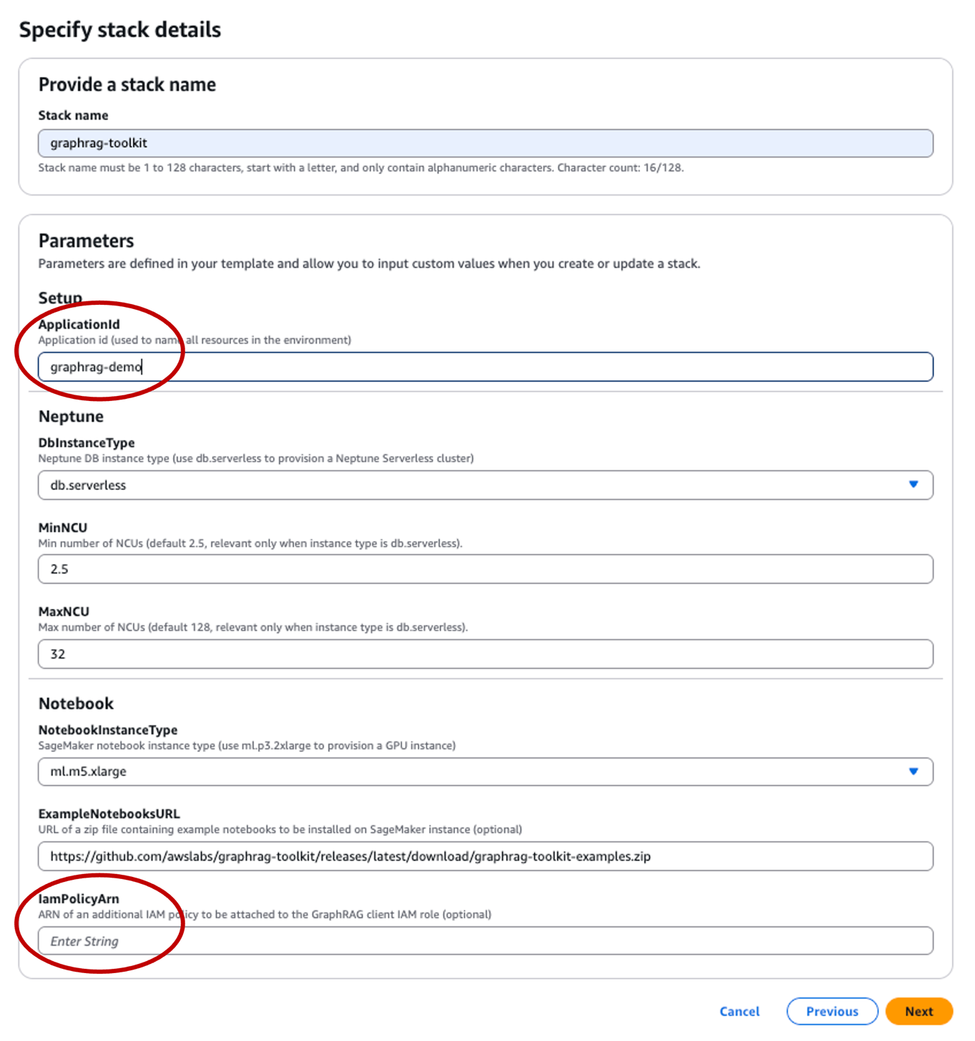 CloudFormation stack details