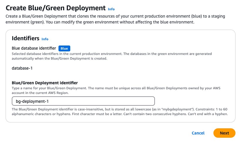 Blue/green deployment configuration step